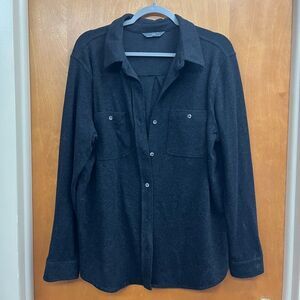 Members mark Men's charcoal Casual cozy Button Down Shirt